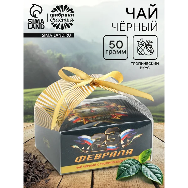 Чай подарочный «23 февраля» вкус: тропический, 50 г