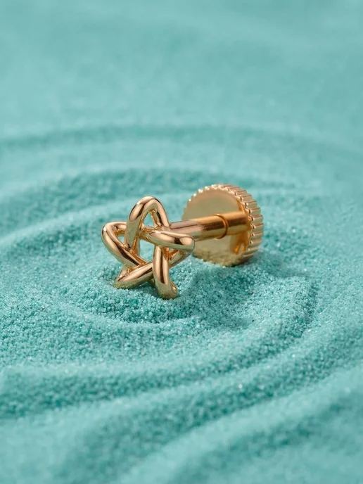 KATRIN JEWELRY Пирсинг в ухо лабрет или хеликс серебро 925 позолоченный, серебристый, фото 4