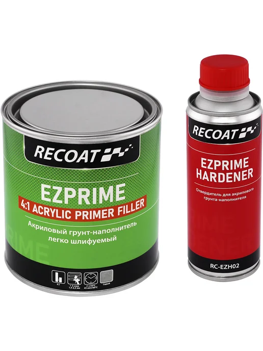 RECOAT EZPRIME 4 1 Грунт-наполнитель (серый) 0,8 + 0,2 л, 200 мл, серый, фото 3