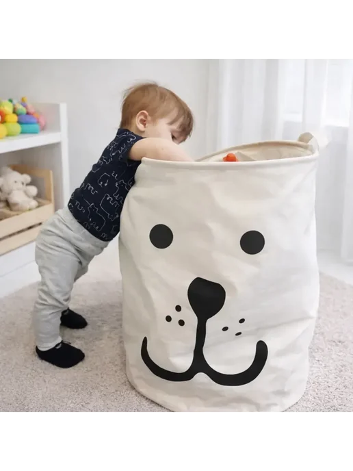 Корзина для игрушек и белья большая складная, синий, фото 6