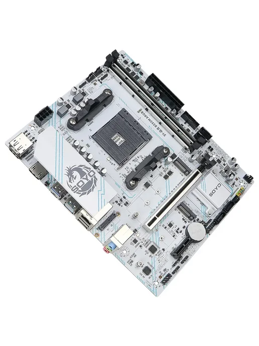 SOYO системная плата B550M AM4 DDR4 M-ATX M.2 NVME ARGB, белый, фото 5