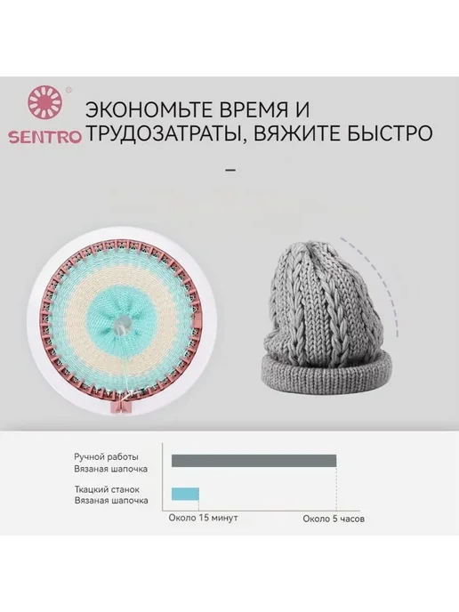 Вязальная машина Centro для вязания светло-розовый белый, белый, фото 5