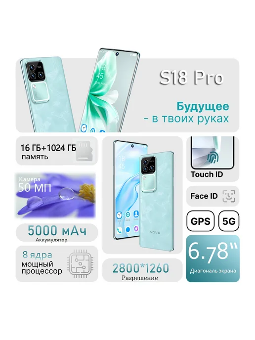 Смартфон VOVE S18 Pro 1/1024 ГБ, черный, фото 4