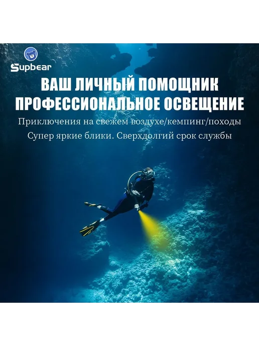 SUPBEAR Подводный фонарь Черный, черный, фото 7