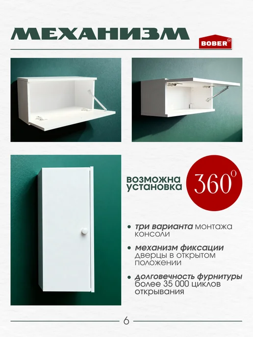 BOBER TM Консоль подвесная тумба для прихожей и ванной, белый, фото 7