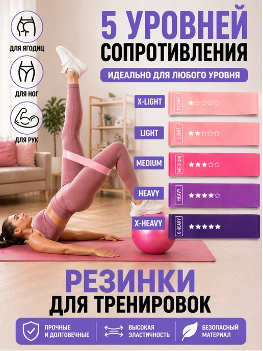 Набор для йоги и пилатеса 14 в 1, фиолетовый, фото 3