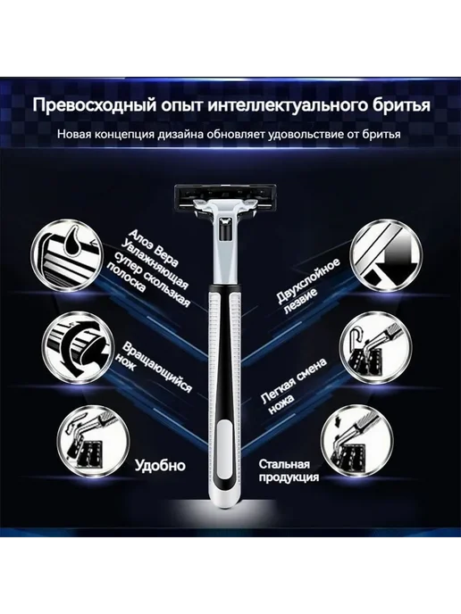 Сменные кассеты для бритвы MTOO 2 лезвия, 8 шт, 1 шт, 14 шт, фото 5