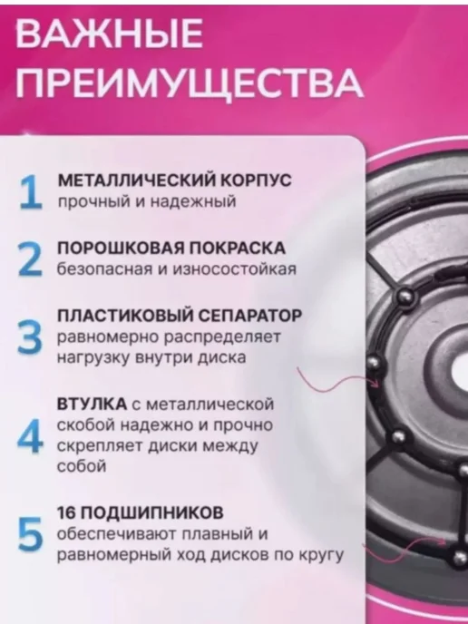 Спорт Диск здоровья, балансировочный, металлический, синий, фото 7
