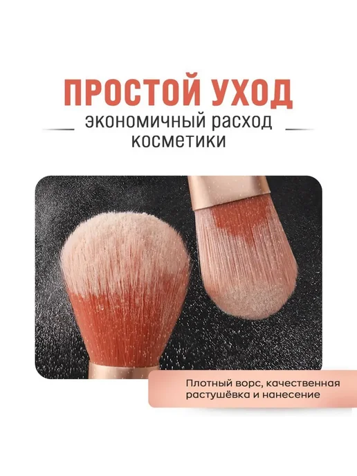 Набор кистей для макияжа для сухих текстур, Розовый 8 шт, 8 шт, фото 4