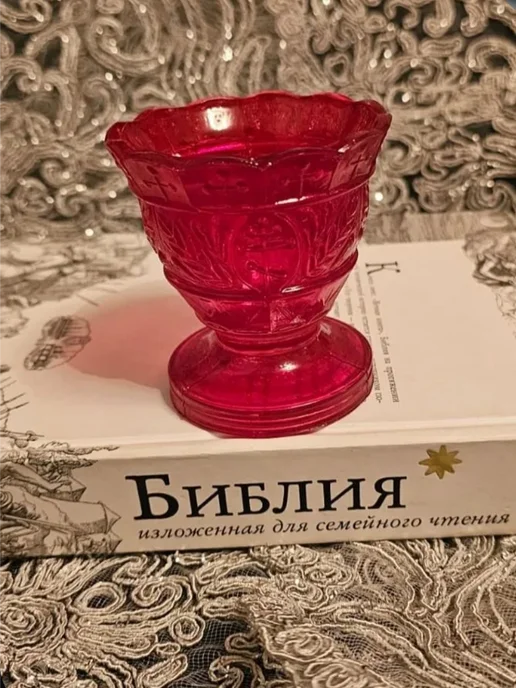 Нет бренда Лампада стеклянная, красный