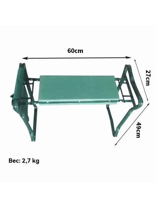 Скамья садовая складная 54х27х49 см, Голубая, 54x27x49 см, фото 2