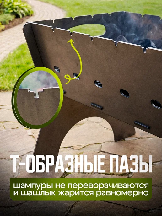 STULER Мангал разборный многоразовый 3 мм, черный, фото 4