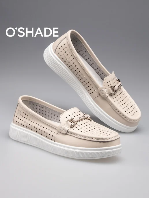 O`SHADE Лоферы женские дышащие, бежевый, фото 4