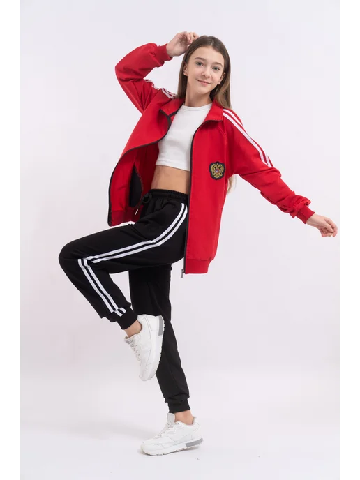THG Boutique Спортивный костюм трикотажный для девочек и мальчиков, фиолетовый, фото 4