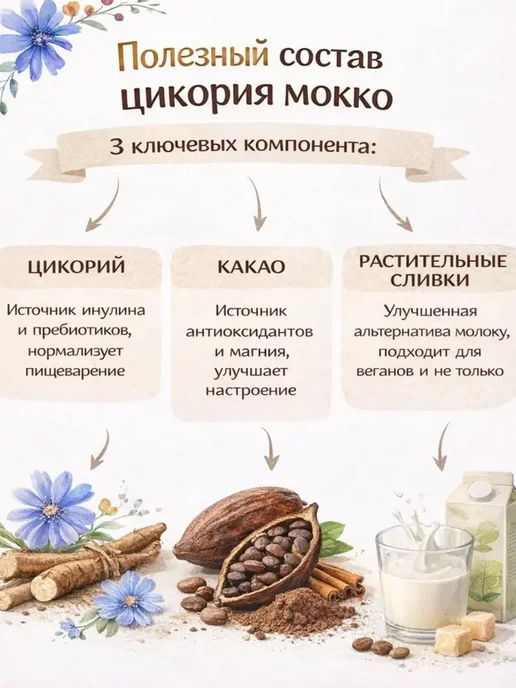 цикорий растворимый натуральный сливочный / Доброе утро, вкус Мокко, порошок, 80 гр, 80 г, фото 4