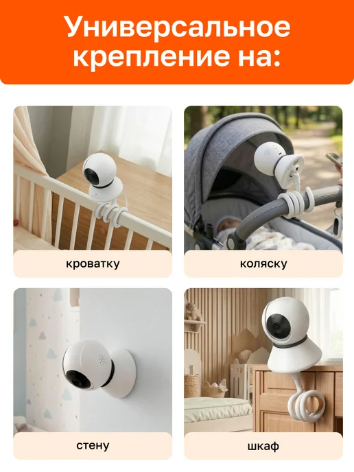 FEEL WAY Видеоняня с монитором беспроводная Радионяня с камерой wi-fi, вариант, фото 3
