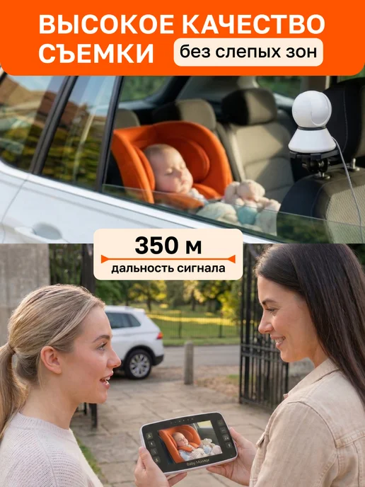 FEEL WAY Видеоняня с монитором беспроводная Радионяня с камерой wi-fi, вариант, фото 5