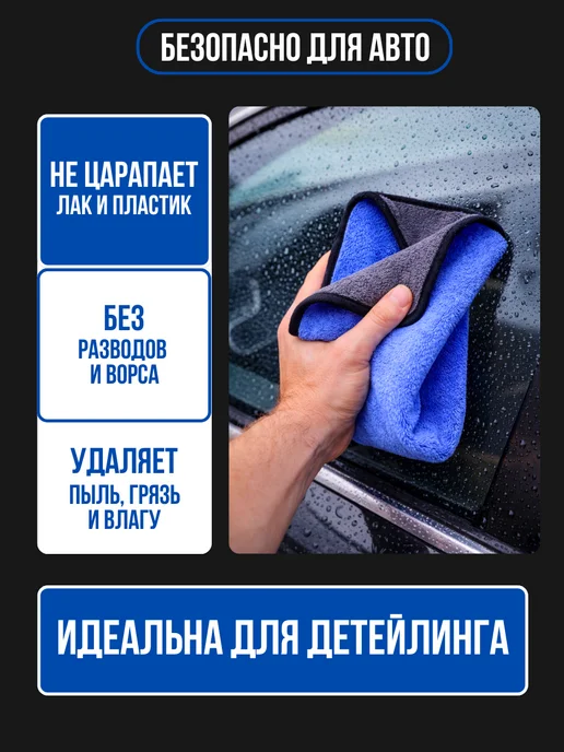 Автомобильные салфетки из микрофибры 40×60 см 2 шт, 40x60 см, 2 шт, фото 2