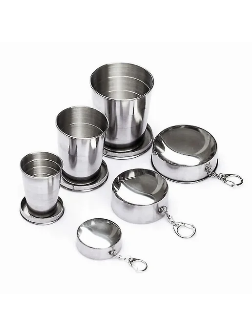 Складные кемпинговые стаканы, нержавейка, 4 шт Р. 70ML x 4, 4 шт, 70 мл
