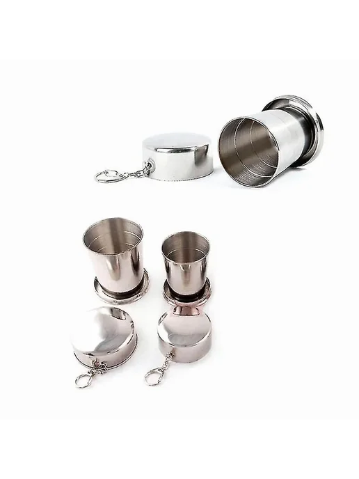 Складные кемпинговые стаканы, нержавейка, 4 шт Р. 70ML x 4, 4 шт, 70 мл, фото 4
