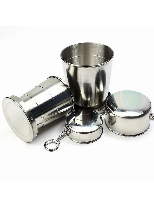 Складные кемпинговые стаканы, нержавейка, 4 шт Р. 70ML x 4, 4 шт, 70 мл, фото 5