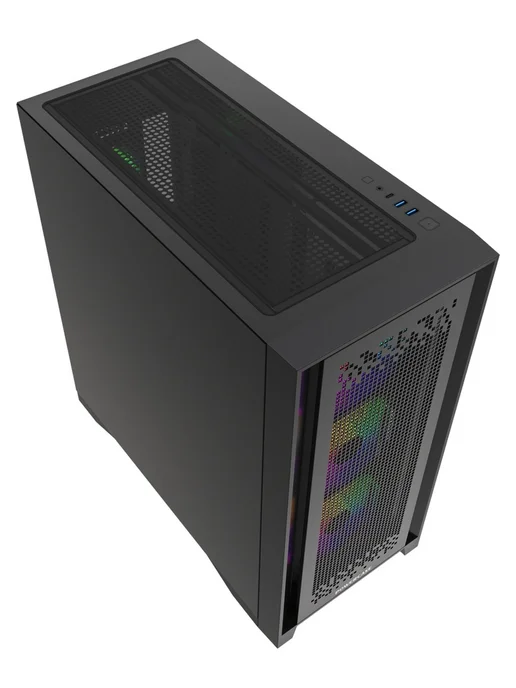 Powercase Компьютерный корпус ByteFlow Pro CP ARGB, черный, черный, фото 3