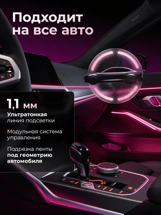 Fame Way Контурная подсветка салона в машину амбиентная 18 в 1, 18 в, фото 2