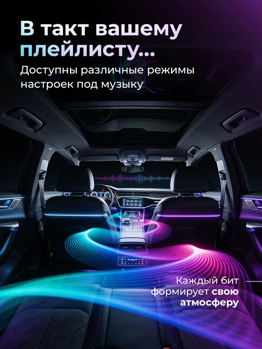 Fame Way Контурная подсветка салона в машину амбиентная 18 в 1, 18 в, фото 5