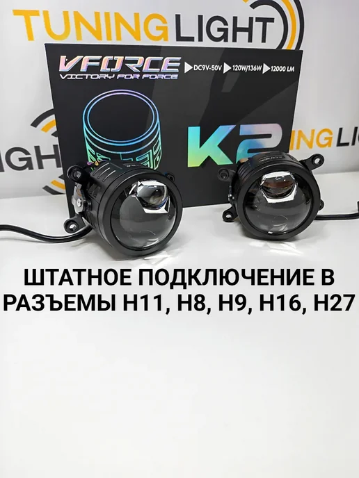 TuningLight Лазерные BiLED противотуманные фары Vesta, Granta FL, Рено, вариант, фото 8