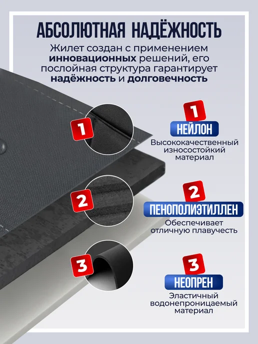Jeanology Спасательный плавательный жилет из неопрена, черный, фото 3