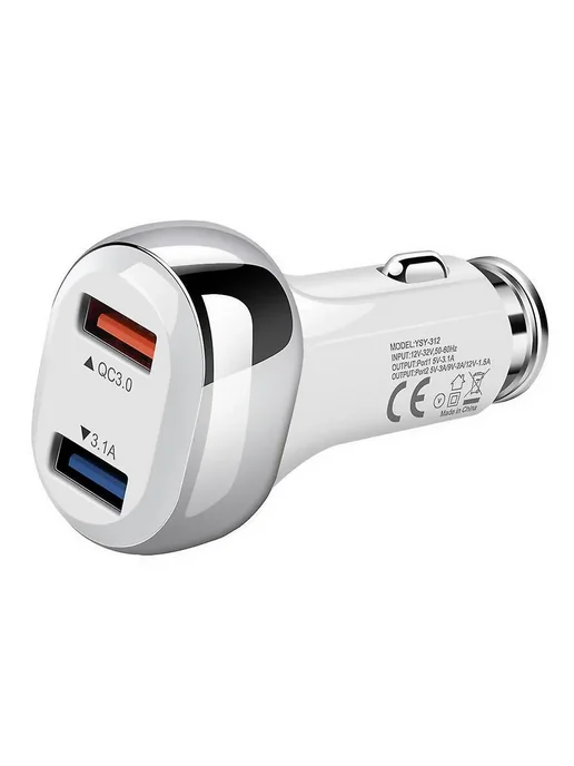 Двухпортный USB-зарядка QC3.0 для авто Цв. Style E, вариант