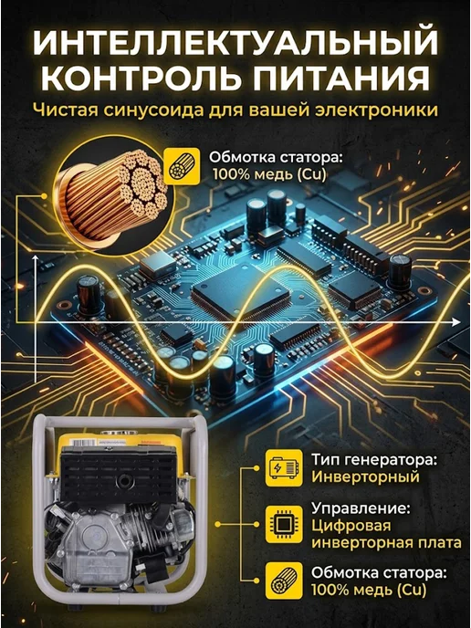 Генератор инверторный бензиновый 1.3 кВт DN A1,45i Grey — фото 4