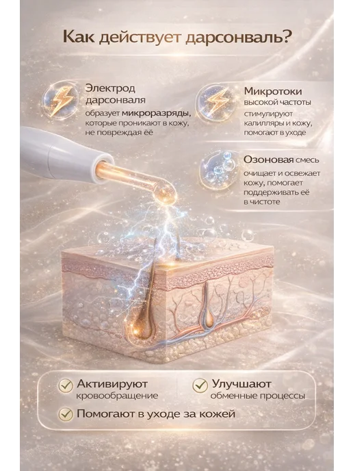 о124гавв Дарсонваль для лица и волос с 5 насадками, белый, фото 2