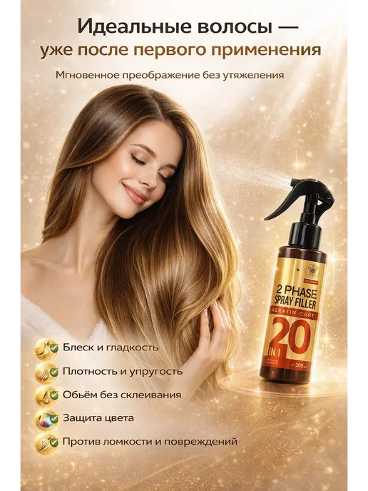 МУНА Спрей для волос 20 в 1 с ламинированием, несмываемый, 200 мл, фото 3