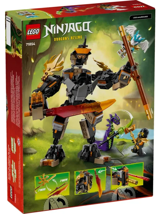 LEGO Конструктор NINJAGO 71854 Миссия Коула робот и дракон Зейн, черный, фото 2