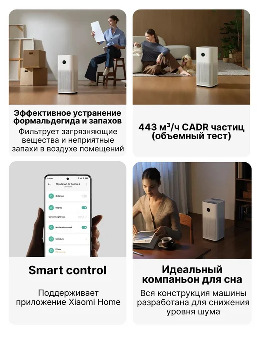 Xiaomi Очиститель воздуха Mijia Smart Air Purifier 6 Plus EU, белый, фото 4