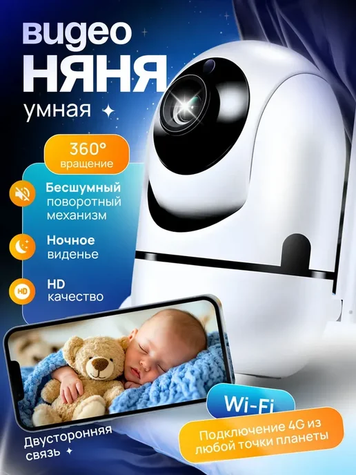 видеоняня и камера видеонаблюдения, белый
