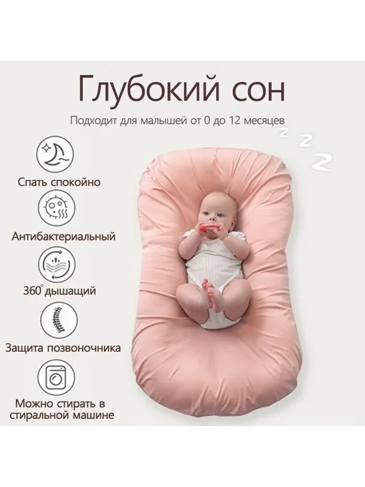 Кокон д я новорожденных 95*55 см позиционер д я сна Синий, 95x55 см, в упаковке 1,6 кг, фото 8