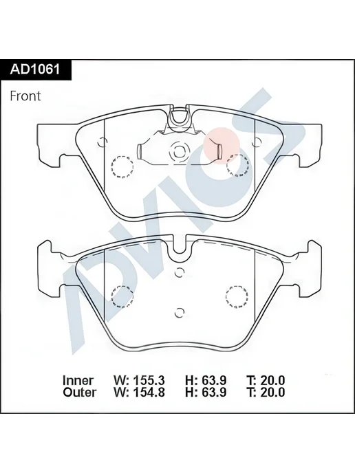 ADVICS Колодки тормозные керамика передние, oem 34112288880, вариант