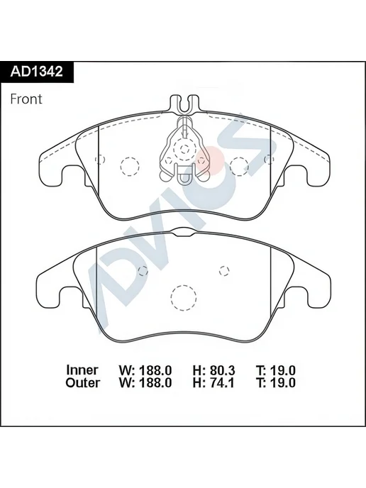 ADVICS Колодки тормозные керамика передние, oem A0054201020, вариант