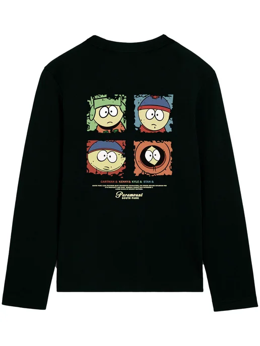 OnlyFit лонгслив с принтом оверсайз SOUTH PARK y2k, черный, фото 2