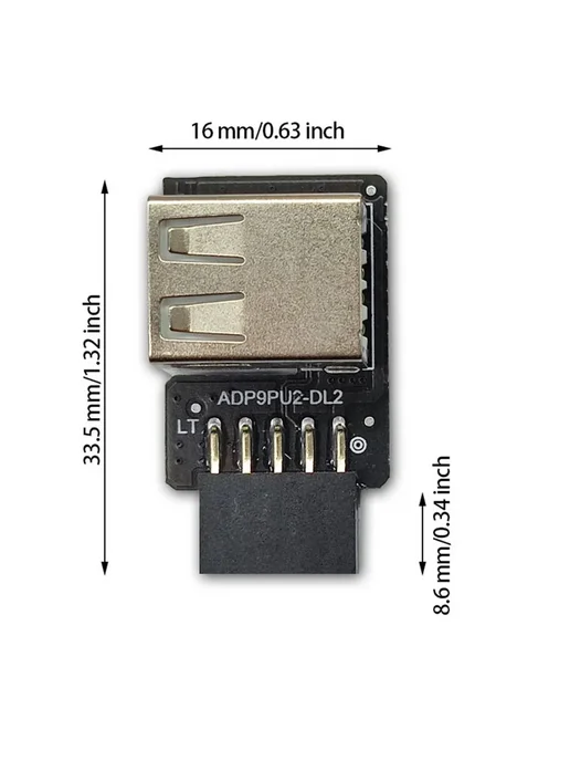 USB 2.0 9-контактный Разъем 2 Порта A Адаптер Конвертер, вариант, фото 2