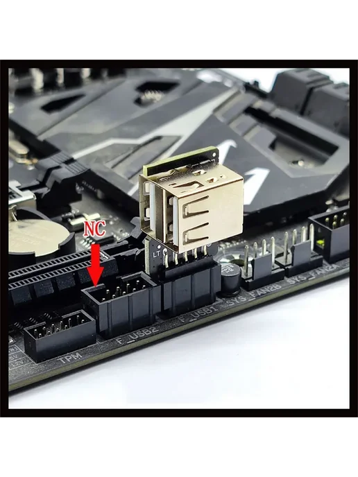 USB 2.0 9-контактный Разъем 2 Порта A Адаптер Конвертер, вариант, фото 4