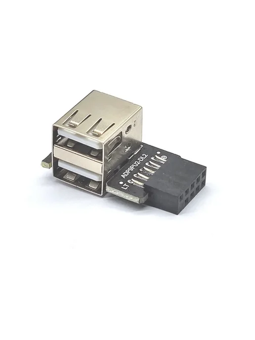 USB 2.0 9-контактный Разъем 2 Порта A Адаптер Конвертер, вариант, фото 5