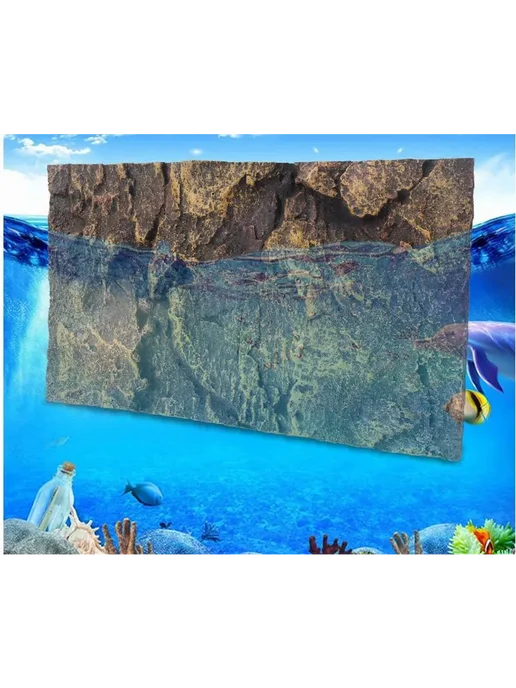 Фон для террариума "Черная скала" 45х30 темно-синий, 45x30, фото 2