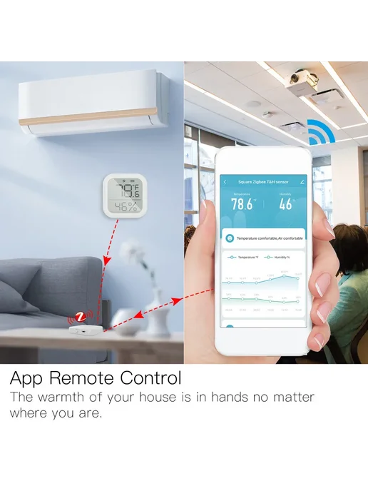 Гигрометр ZigBee Термометр Белый, белый, фото 4