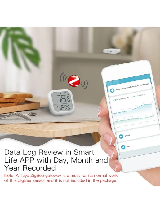 Гигрометр ZigBee Термометр Белый, белый, фото 6
