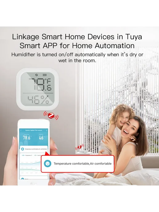 Гигрометр ZigBee Термометр Белый, белый, фото 7