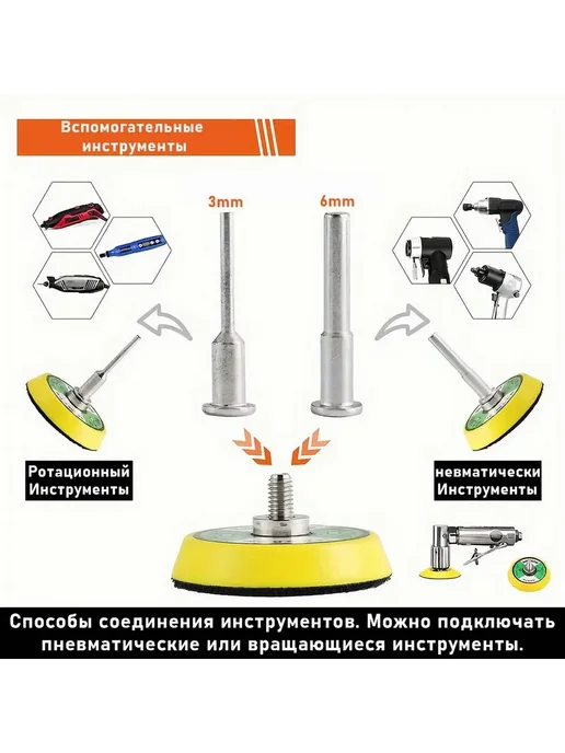 Шлифовальная насадка на шуруповерт, 50мм, арт. FGHI, вариант, фото 7