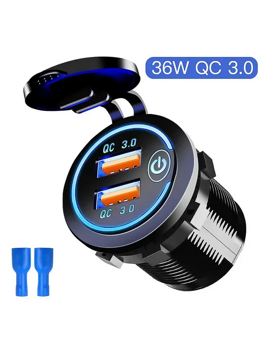 Зарядка 3.0 USB, Р. QC3.0 Цв. Синий, синий, фото 2